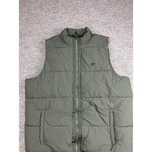 Fabletics Puffer Vest Mens 2XL Green Nylon Quilted Insulated Full Zip Pockets